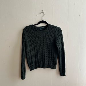 Green Ralph Lauren cable knit sweater